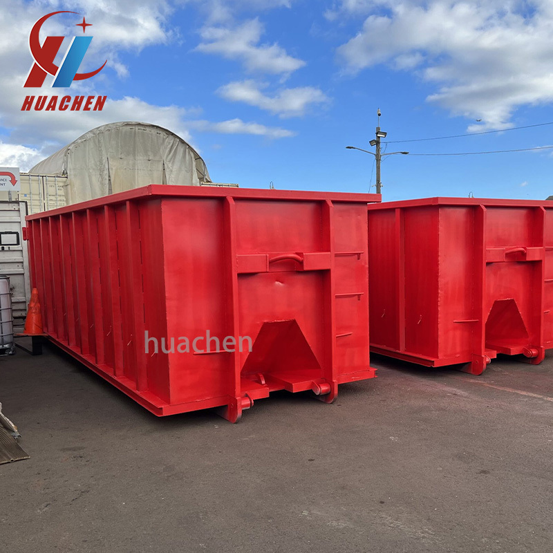 Construction waste collection Hook lift container disposable dump truck body customized roll off dumpster garbage bin