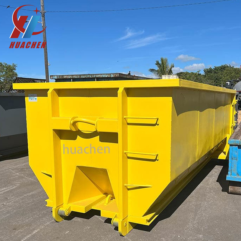 Construction waste collection Hook lift container disposable dump truck body customized roll off dumpster garbage bin