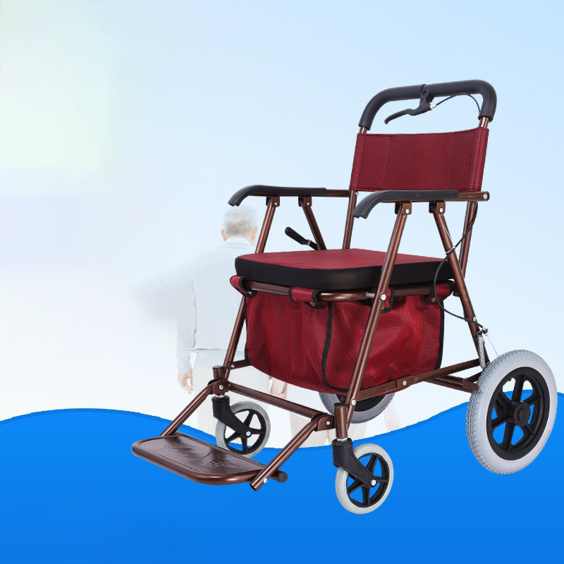 Wholesale the Elderly Folding Shopping Cart Walker Seat Rollator Trolley Walker with Shopping Basket