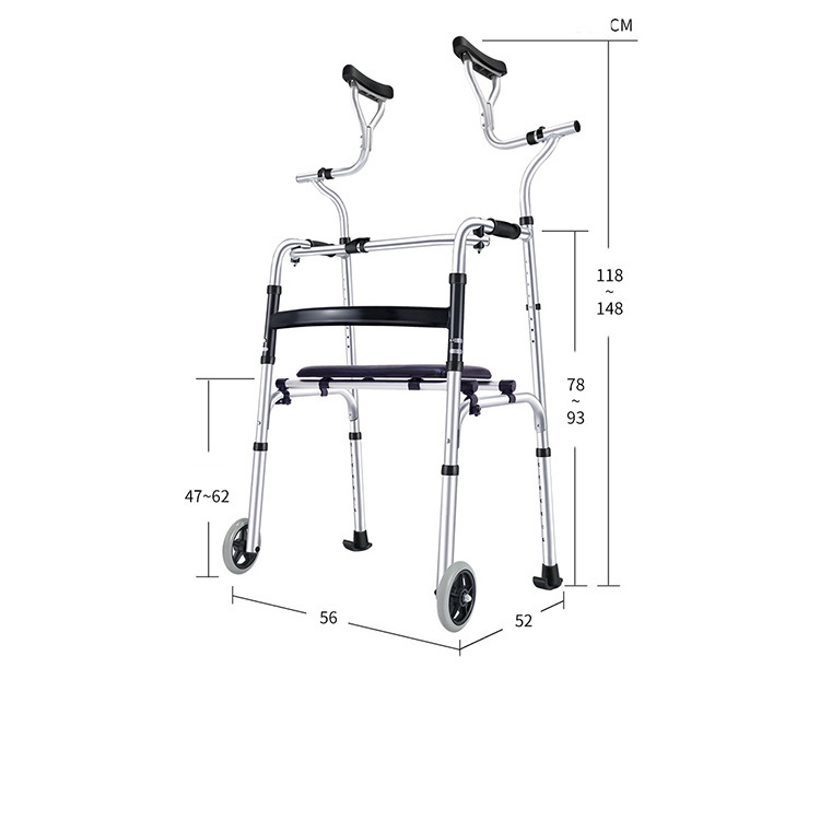 Hospital Rehab Walker Stand Frame Adults Walkers Manual Disability Equipment Walking Aids For The Elderly