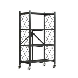 Storage Shelves Heavy Duty on Wheels, 3 Tier Rolling Cart,Metal Shelving Units,Collapsible/Foldable Organizer Rack