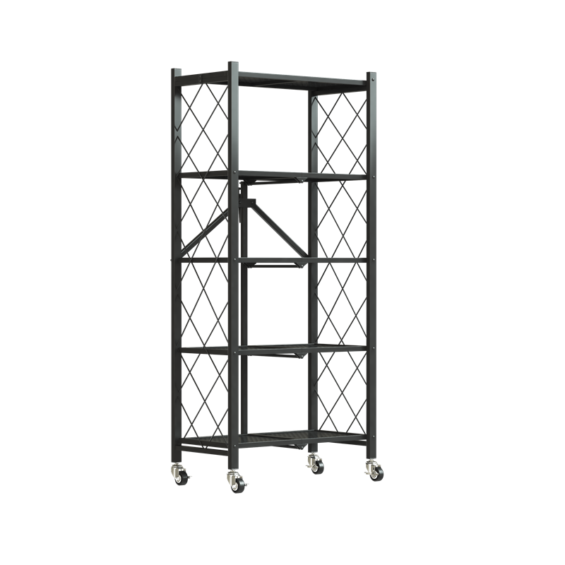 Storage Shelves Heavy Duty on Wheels, 3 Tier Rolling Cart,Metal Shelving Units,Collapsible/Foldable Organizer Rack