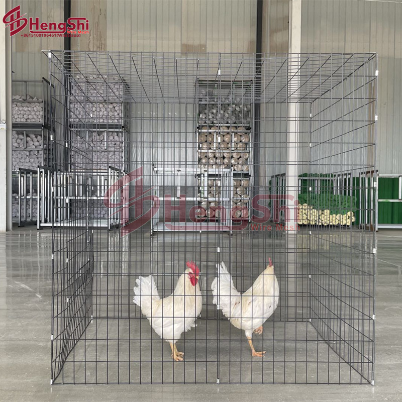 8 gauge ,10 gauge 4x5x5 foldable chicken cage with spring door