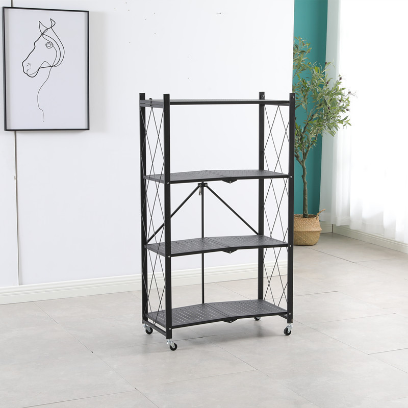 Folding Metal storage shelf/3 Tier storage shelving/Free installation storage rack