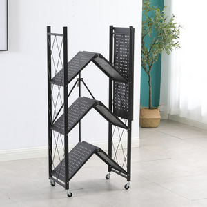 3/4/5 Tiers Metal Kitchen modern Organizer foldable Storage Shelf