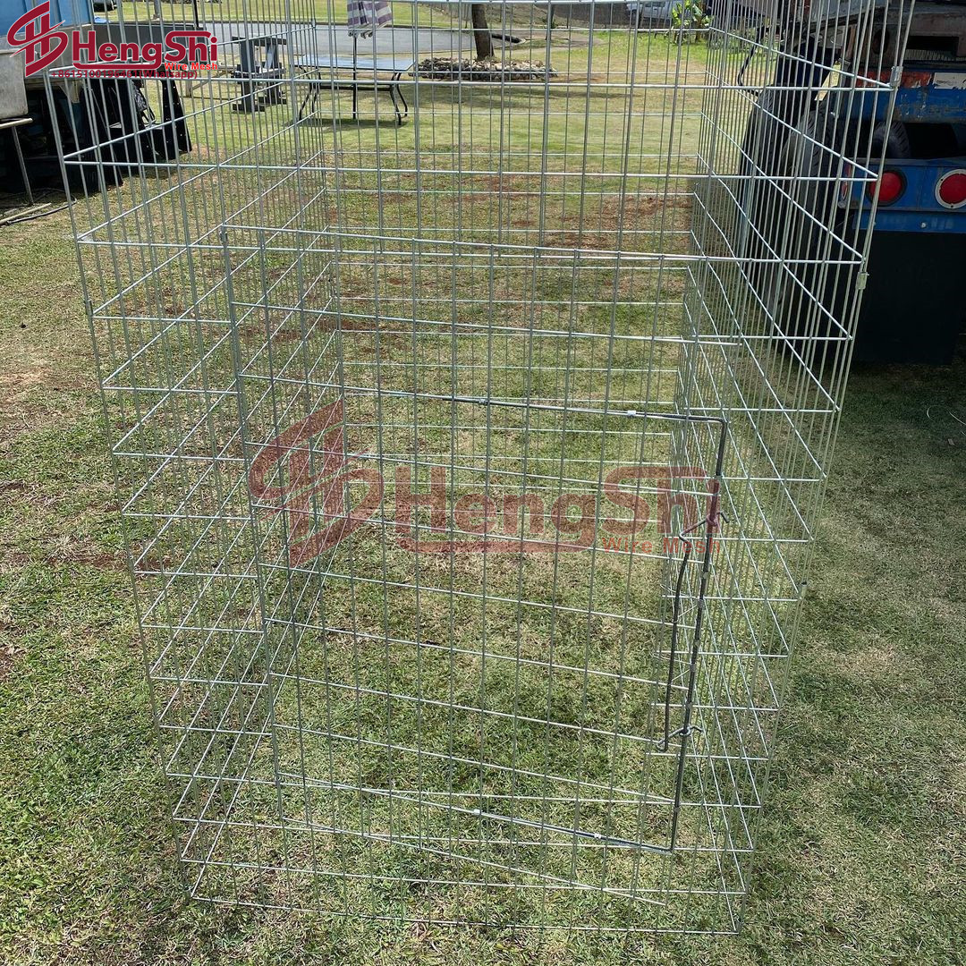 8 gauge ,10 gauge 4x5x5 foldable chicken cage with spring door