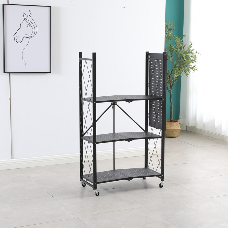 Folding Metal storage shelf/3 Tier storage shelving/Free installation storage rack