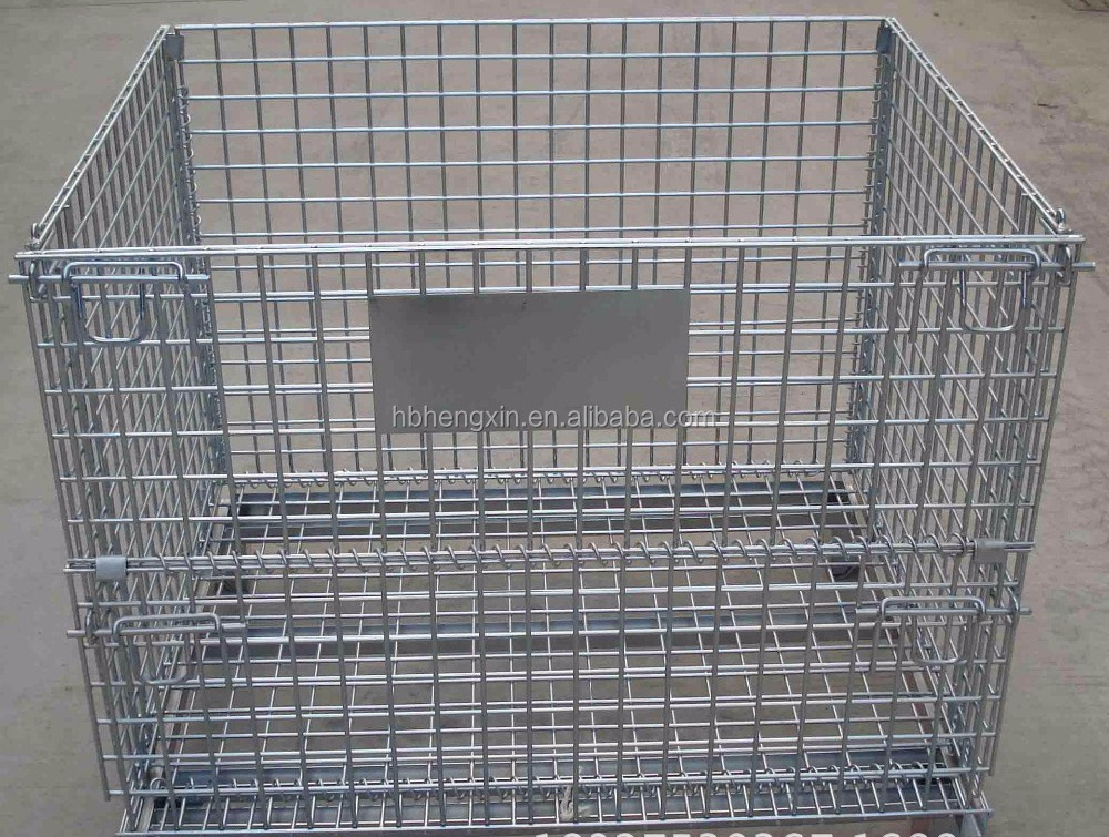 good Warehouse Foldable Iron Storage Cage Wire Mesh Containers