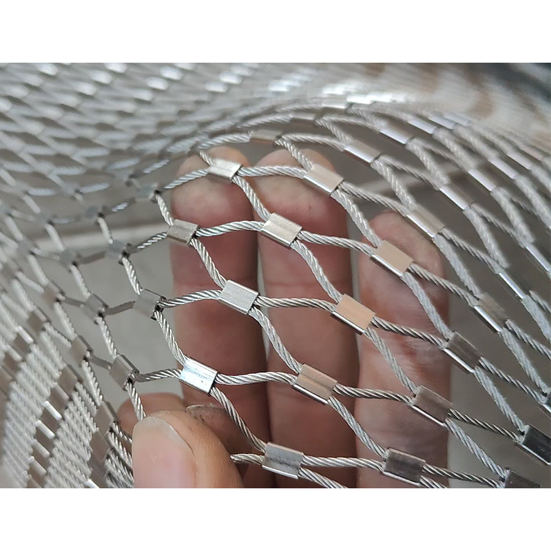 Factory sales 304 316 Woven stainless steel rope net zoo steel buckle stainless steel wire rope mesh