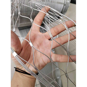 Factory sales 304 316 Woven stainless steel rope net zoo steel buckle stainless steel wire rope mesh