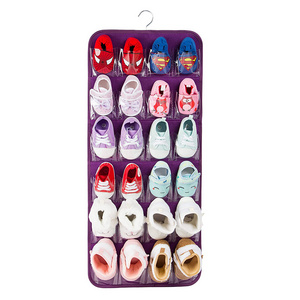 Custom 24 clear pocket shoe space Hanging Over The Door Baby Shoes felt Organizer