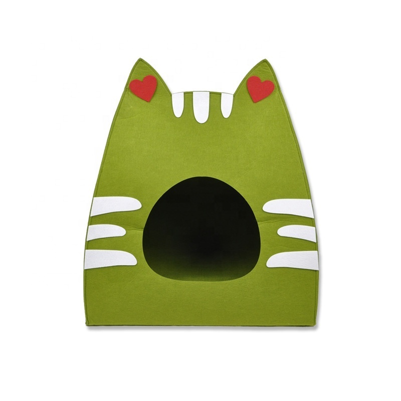 Cat Ear Felt Cat Nest Foldable Pet House Outdoor Cat Box Portable Kitten House For Home Park