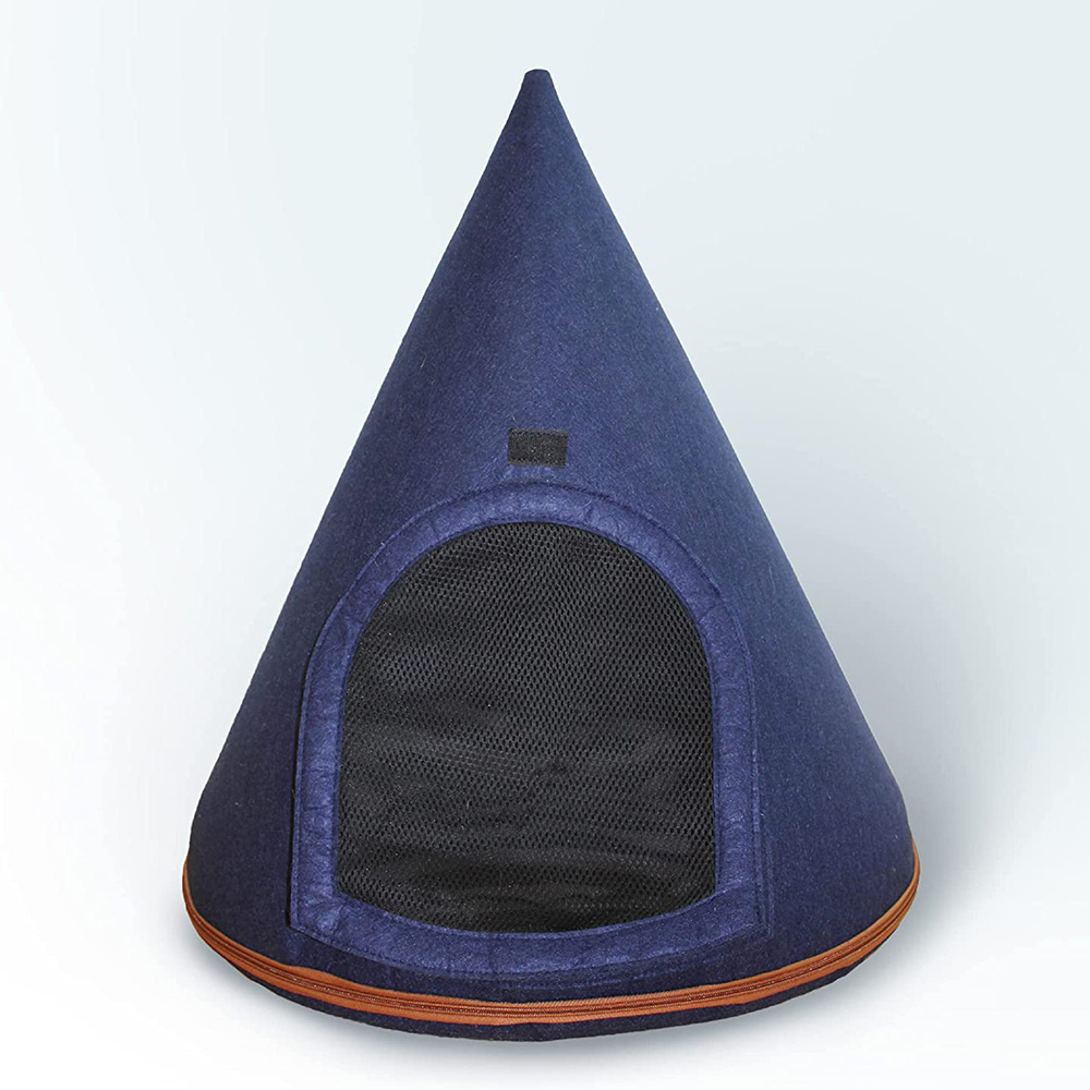 Calming Cone Cave Pet House Removable Cushion felt Dog Tent for Small and Medium Dogs & Cats