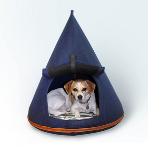 Calming Cone Cave Pet House Removable Cushion felt Dog Tent for Small and Medium Dogs & Cats