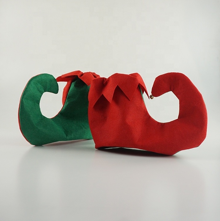 Hot  Selling Holiday Christmas decoration felt children elf shoes and hats