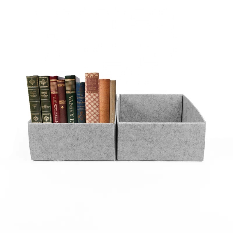 Closet drawer use detachable hard felt storage box light grey square storage box