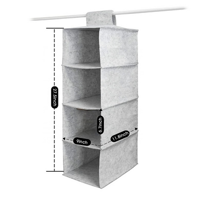 Collapsible accessory shelves felt hanging closet organizer 4 shelf hanging clothes storage box cap storage