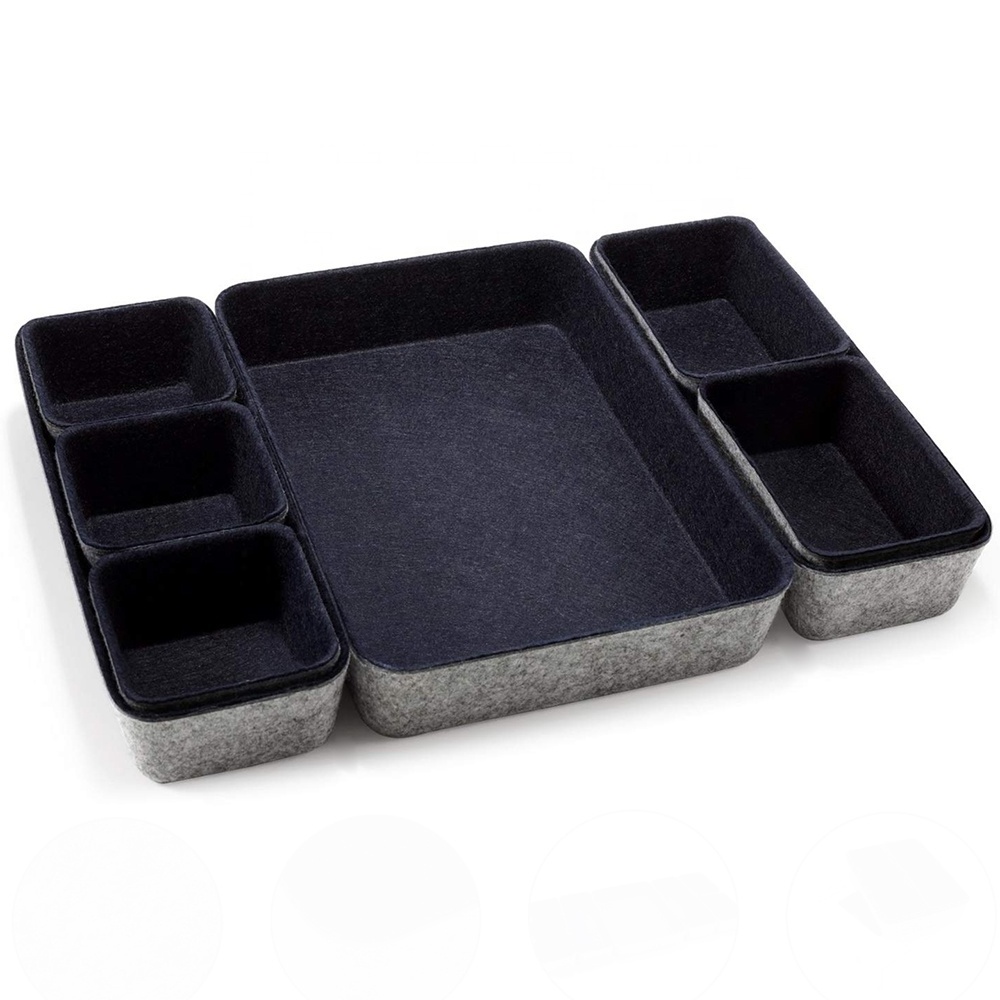 felt cube storage bin office desk stationery drawer organizer