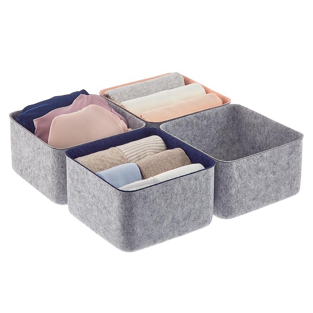 Huafeng best selling thermoforming small cube storage bins felt drawer organizer storage box for closet