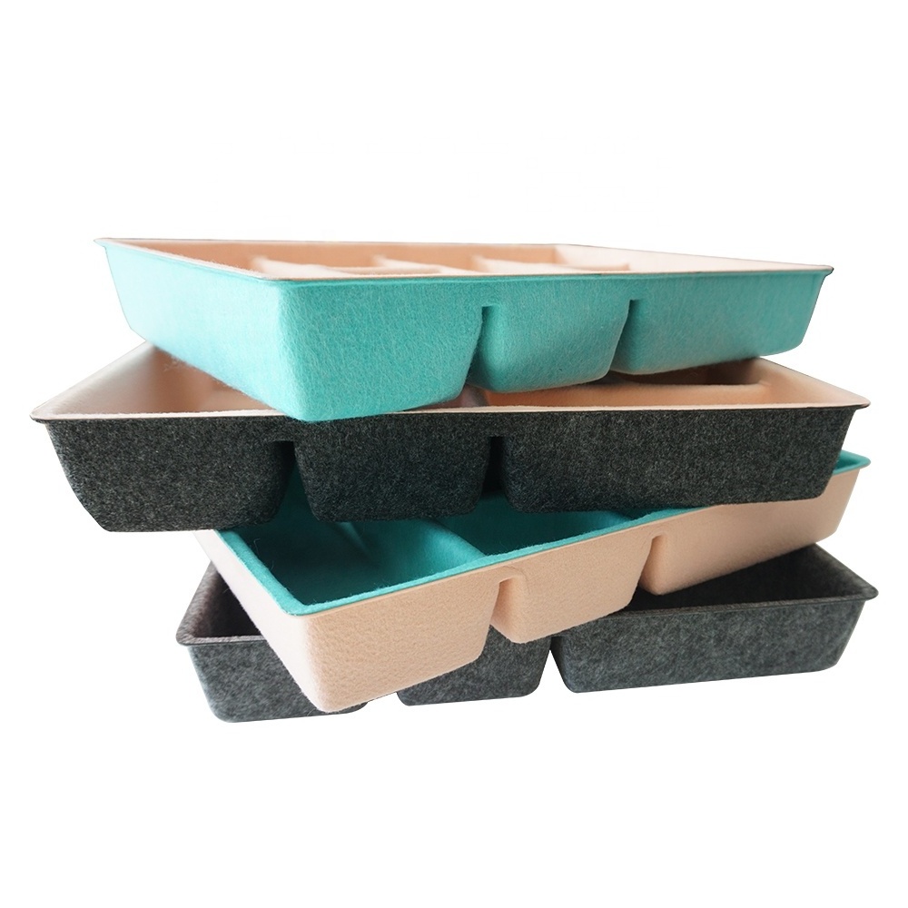 Integrated hard felt organizers felt desk organizer drawer dividers felt storage tray office organizer storage