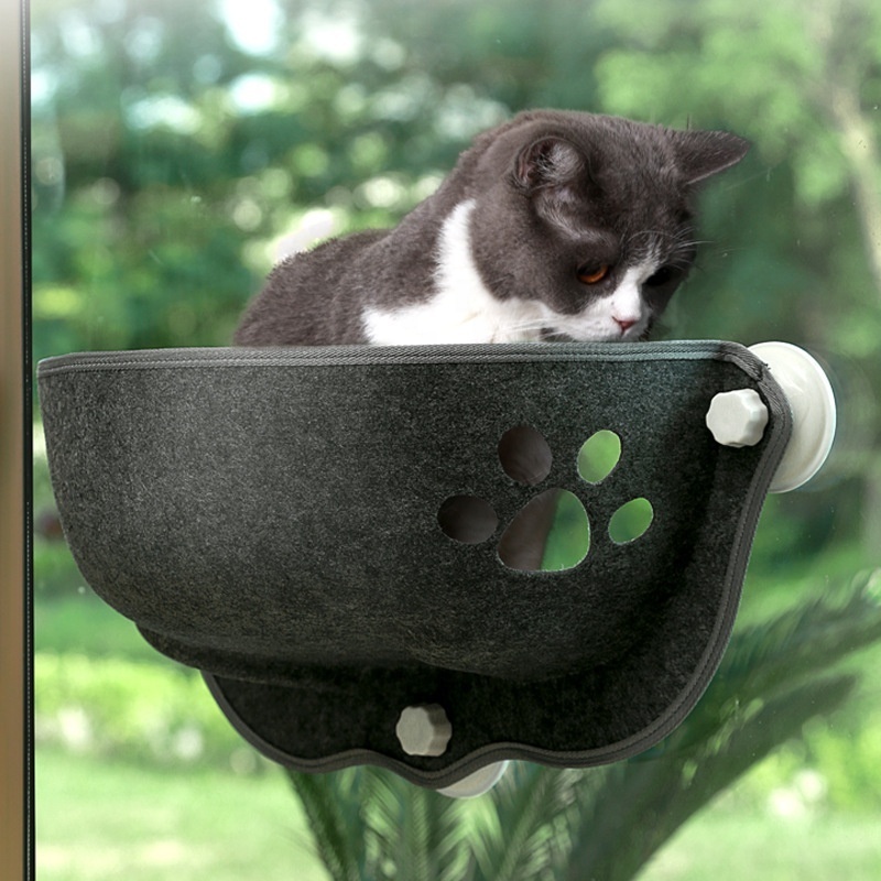 Thermoforming pet supplies hard felt wall mount pet hammock cat window hammock bed