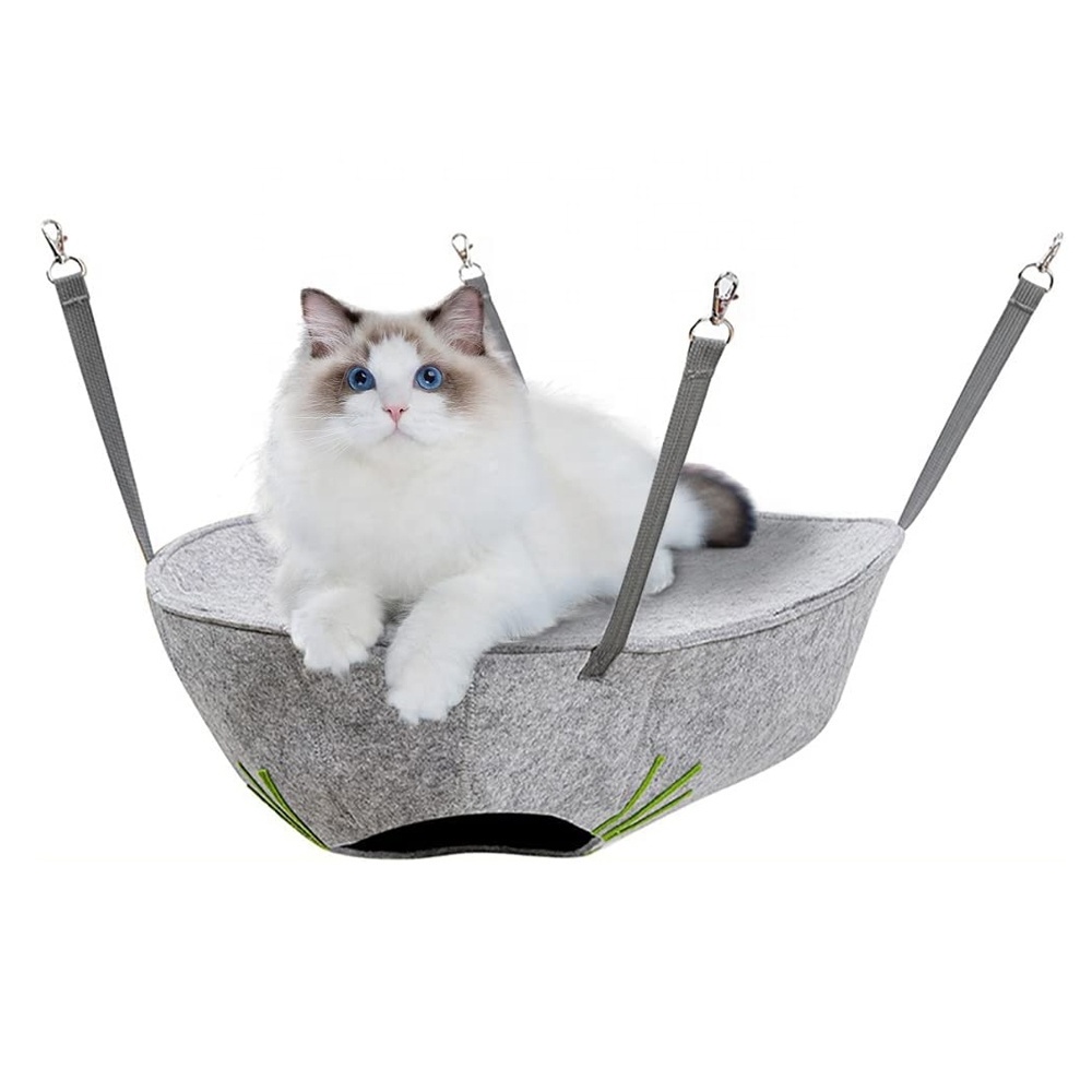 New pet supplies Eco-friendly thick felt cat bed cave double layer hanging cat hammock