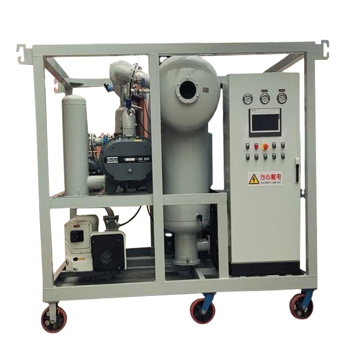 Mobile Vacuum Turbine Used Oil Recycling Machine Lubricating Oil Purifier for Dehydration Degassing and Filtration