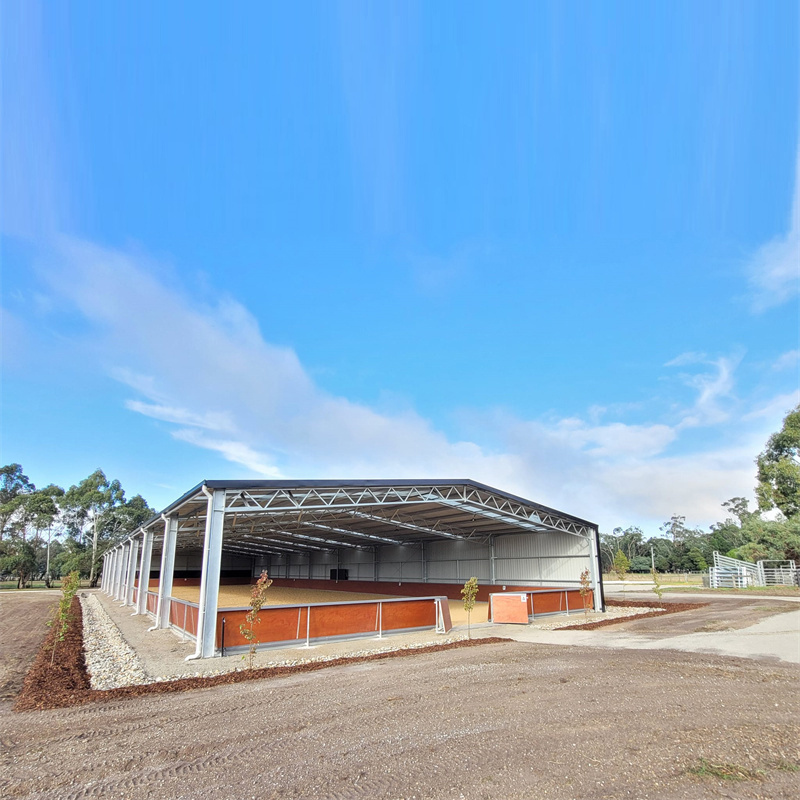 Steel Warehouse Building Sports Hall Inside Riding Steel Structure Prefabricated Horse Barn