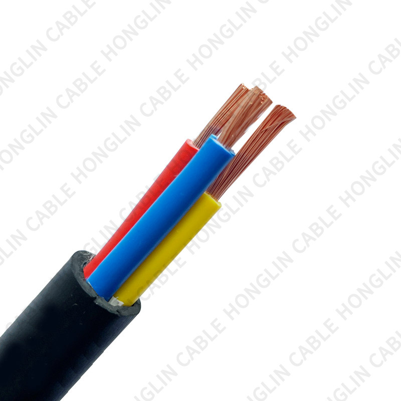 High Quality 3 Core Pure Copper Core 25mm2 rubber flexible power cable black for underwater fish plant Customized Power Cable