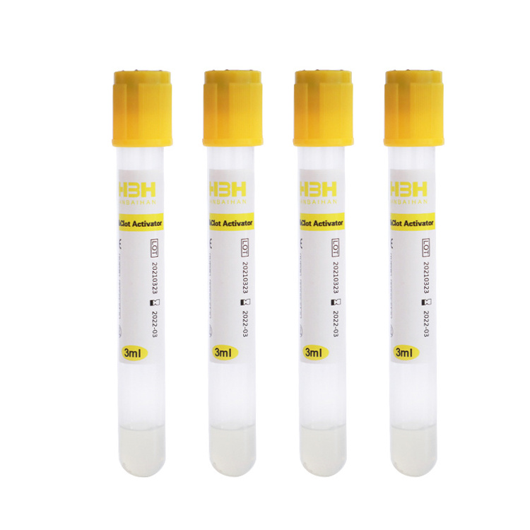 HBH Medical Disposable Gel & Clot Activator Tube Glass Pet Vacuum Blood Collection Tubes