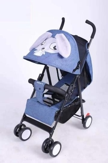 Cartoon rabbit/baby stroller/portable folding baby car for boys and girls aged 0-3 years old/one key one hand folding/can sit ca