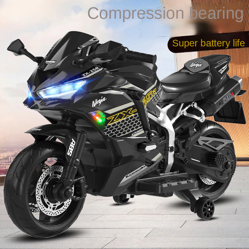 2022 New good quality 12V kids hand control motorcycle with music children ride on car with early education function