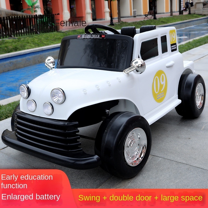 Popular children's electric car with four wheel remote control parent-child interactive toy car