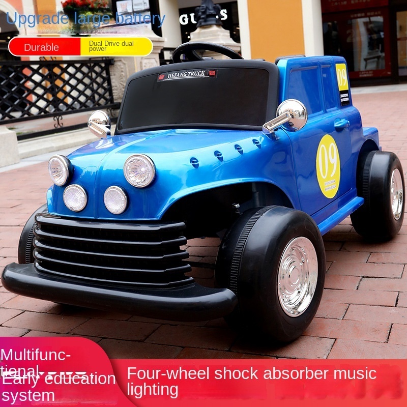 Popular children's electric car with four wheel remote control parent-child interactive toy car