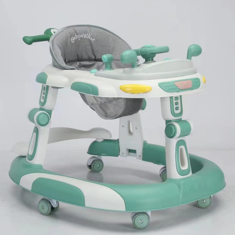 3in1 Baby walker 6 PU Wheels Cheap Custom Logo music light sit-to-stand learning