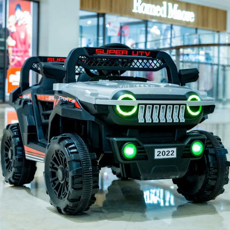 2024 New Dual-Motor Electric  Ride-On Jeep Car Kids Plastic Material Battery Powered New Design