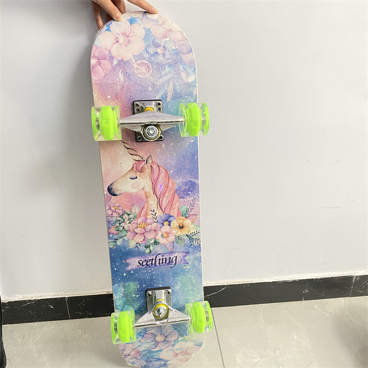 factory hot sale Wooden Kids Girl Custom Wheels Blank Patinetas Longboard Skateboard Skate Board Complete For Adults Boys