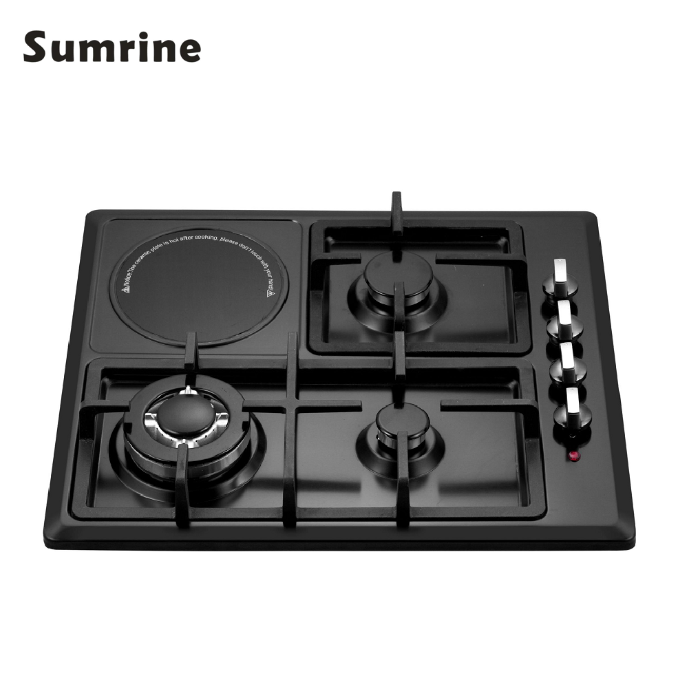 black 4 burner gas and electric gas cooktop ceramic plate cooking hob best welcome stove appliance