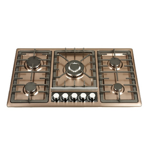 hot selling 5 burner gas cooktops commercial built in wok hob low price Stainless Steel cooker