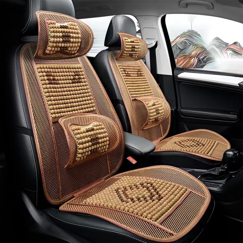 Car Seat Mat Cooling Cushion Wooden Bead Car Seat Cover Massage Seat Heated Cushion