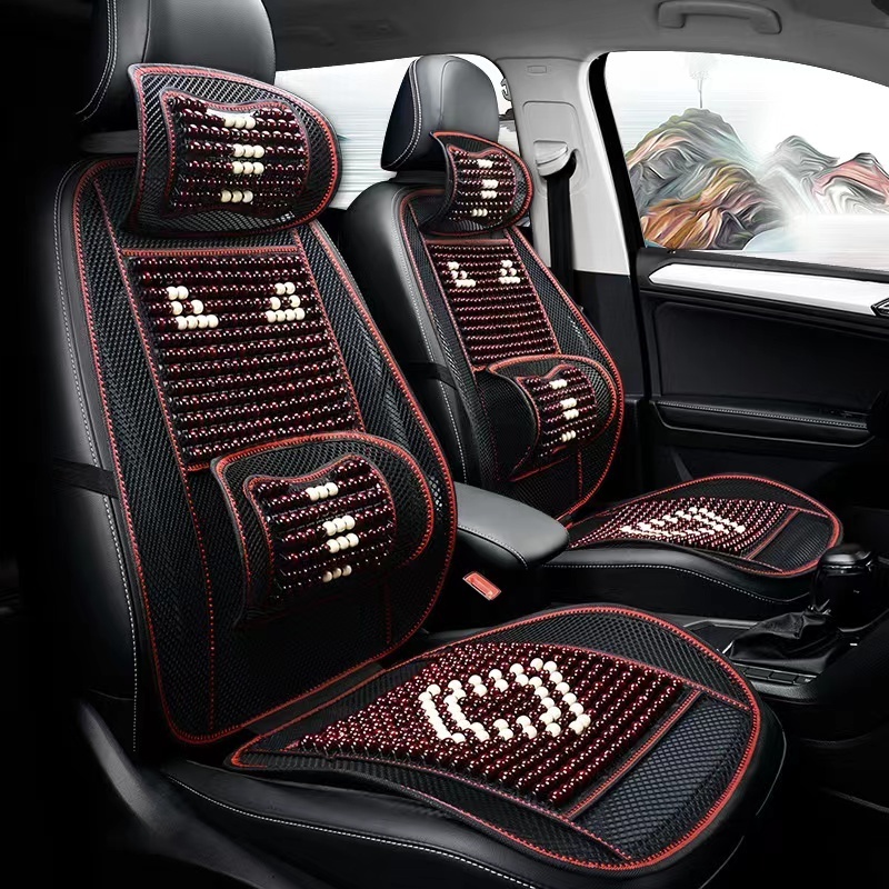 Car Seat Mat Cooling Cushion Wooden Bead Car Seat Cover Massage Seat Heated Cushion