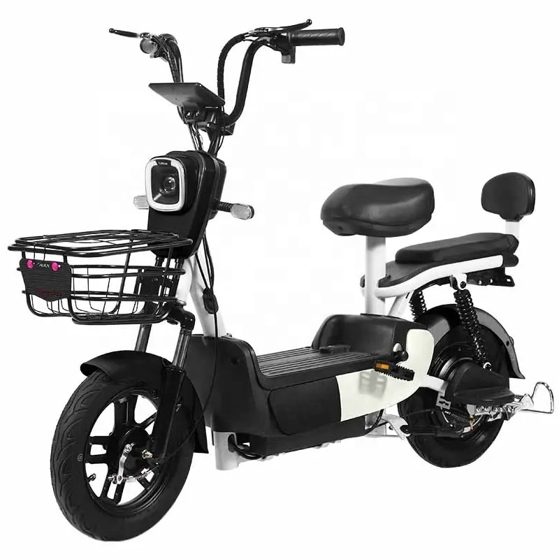 China factory direct sell 350W power electric city bike 14inch fashion double electric bicycle  sale export import e bikes 48V