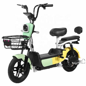 China factory direct sell 350W power electric city bike 14inch fashion double electric bicycle  sale export import e bikes 48V