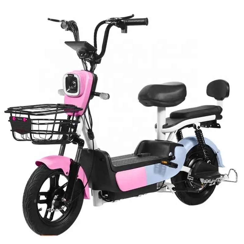 China factory direct sell 350W power electric city bike 14inch fashion double electric bicycle  sale export import e bikes 48V