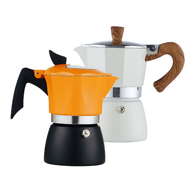 Wholesale 3/6 Cup Customized Portable Stovetop Manual Aluminium Alloy Espresso coffee moka pot