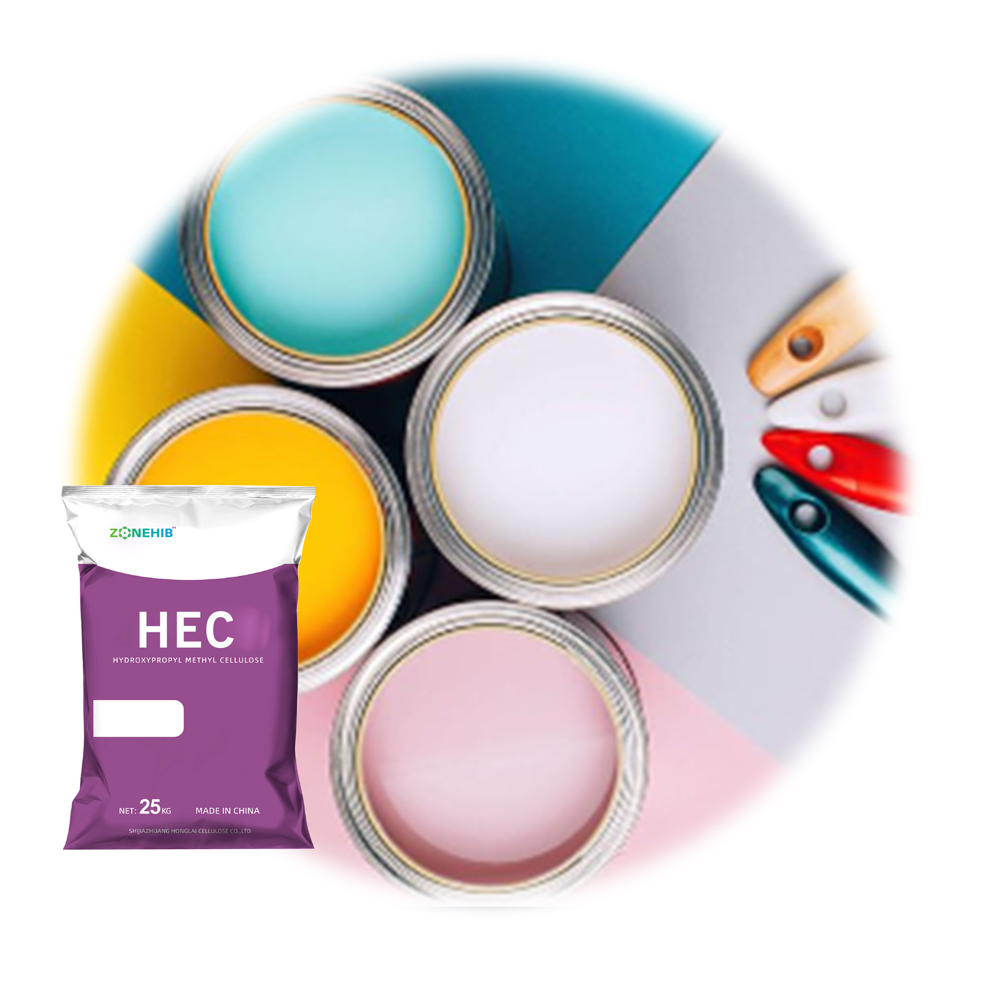 Chinese Factory  Supply  Long Opening Time Hydroxyethyl  Cellulose Ether HEC Powder For Solvent Base Paints