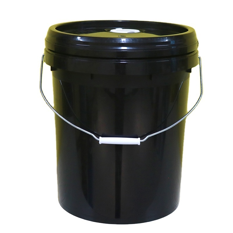 5 gallons black and gold oil engine oil bucket  plastic bucket 20l with lid