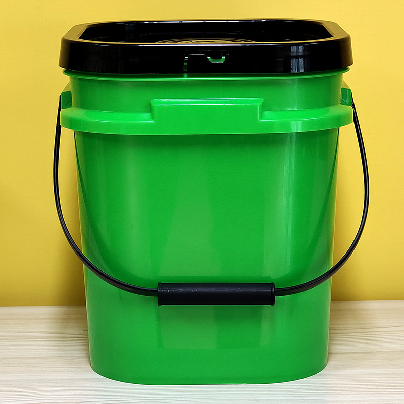 Factory new wholesale 10 liters square plastic bucket plastic handle with lid 10l bucket