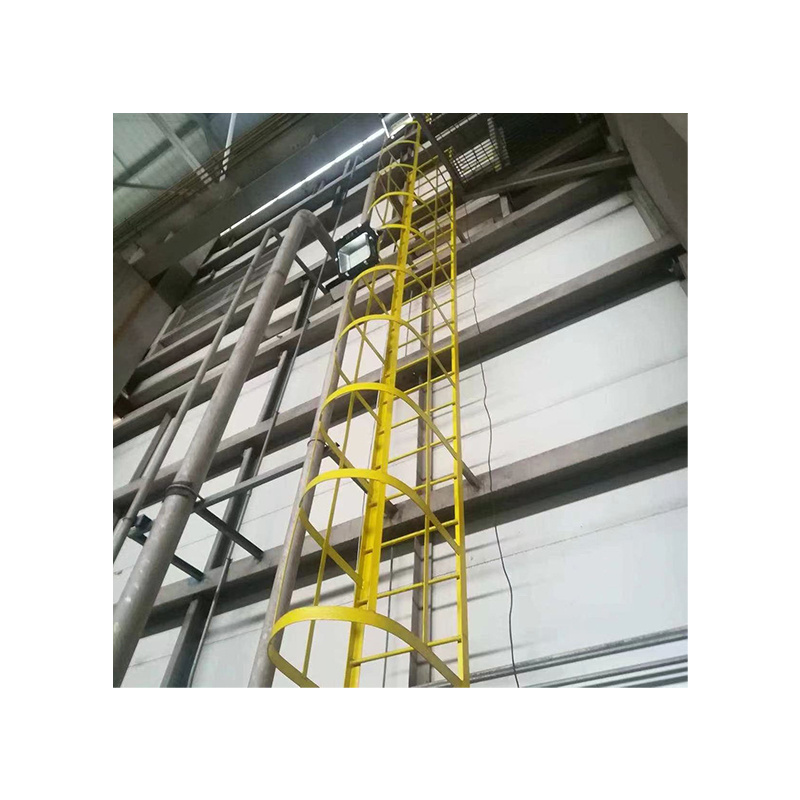 Outdoor Galvanized Steel Vertical Safety Ladder Anti-rust And Corrosion Fixed Roof Cage Access Step Ladder