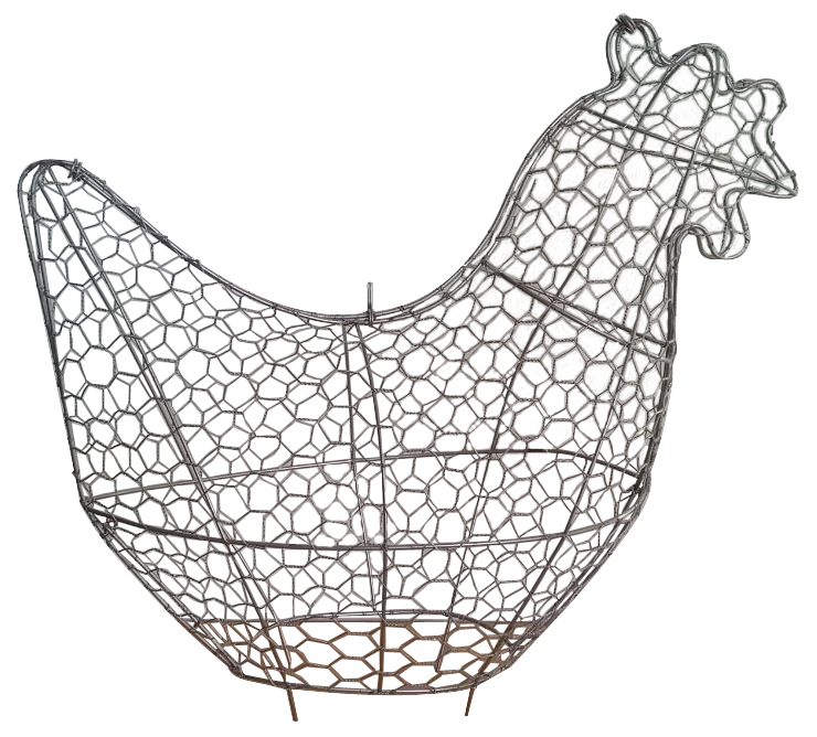 Cock wire frame for garden decoration / rooster iron topiary frame